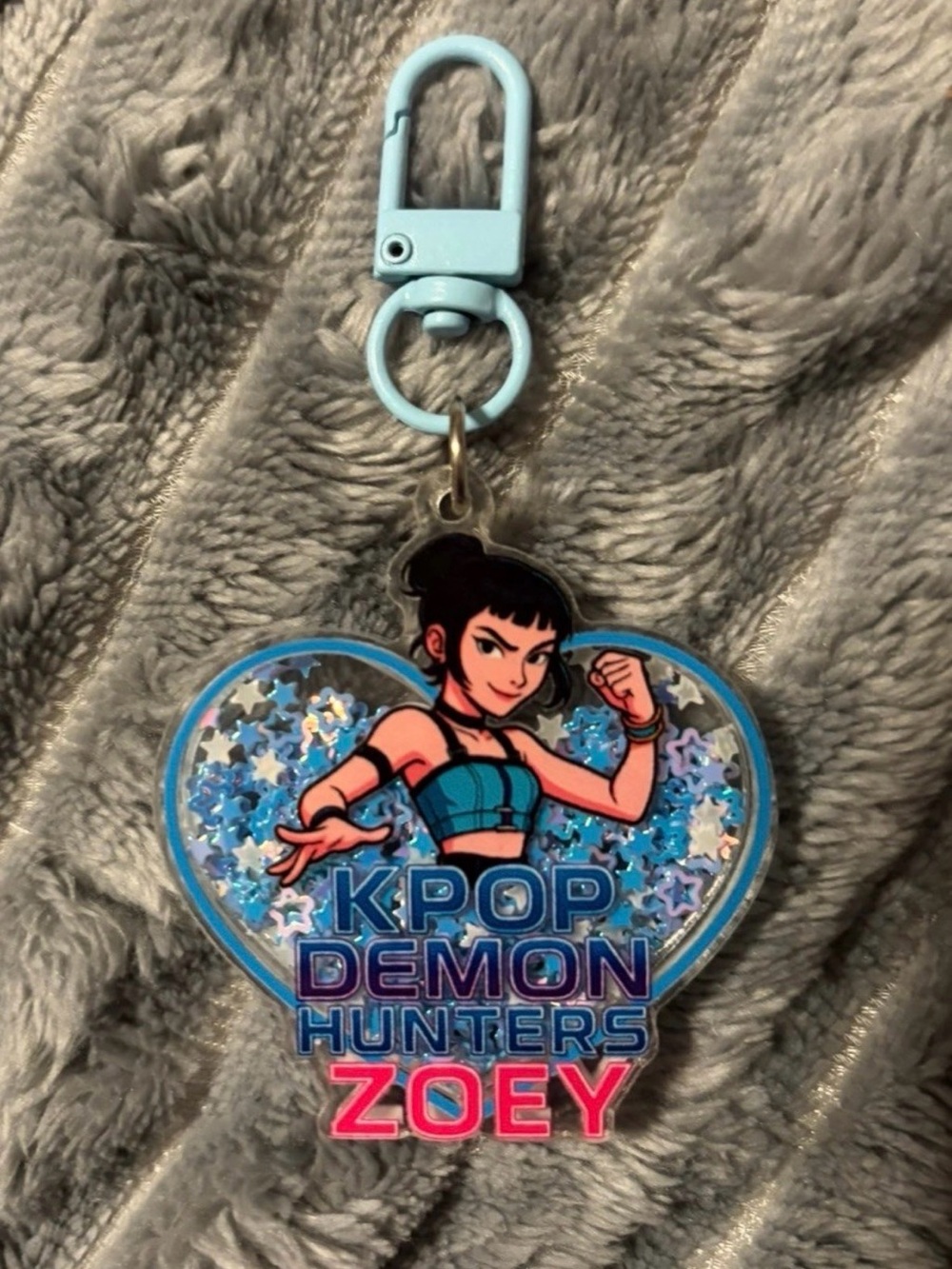 Zoey Heart Keychain - Light Blue